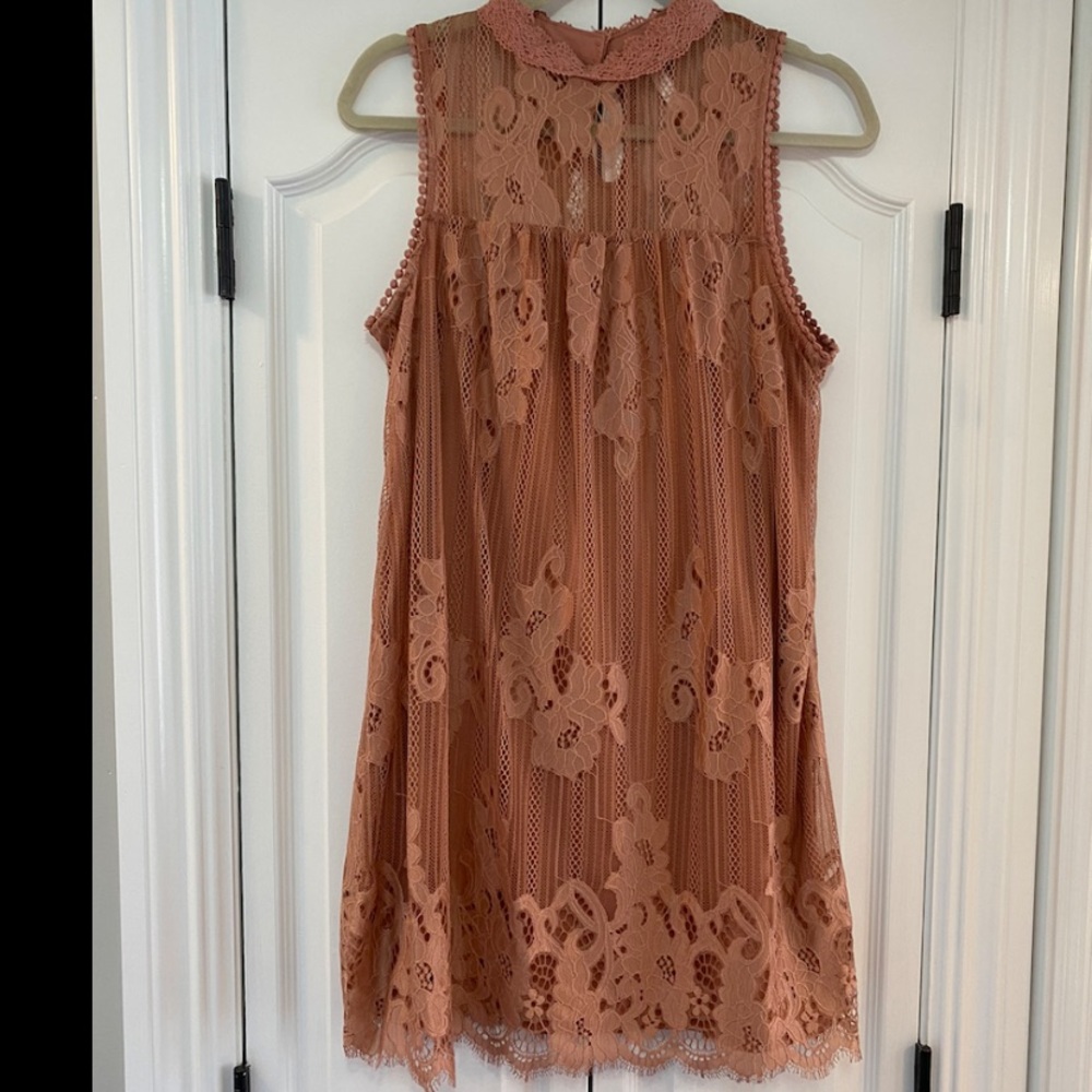 Dusty mauve lace dress